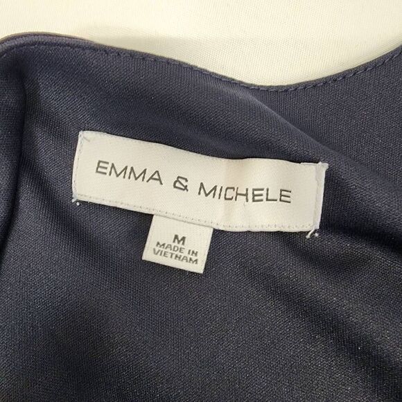 Emma & Michele Size M Navy Sleeveless Jumpsuit S4 - Picture 6 of 8